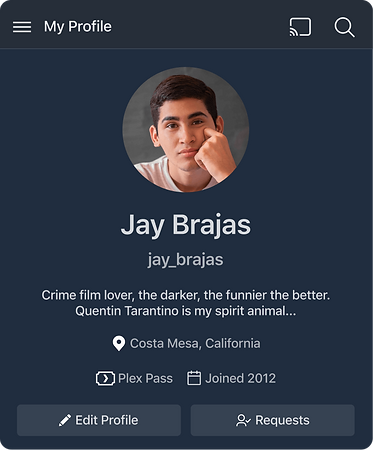 Plex friend profile